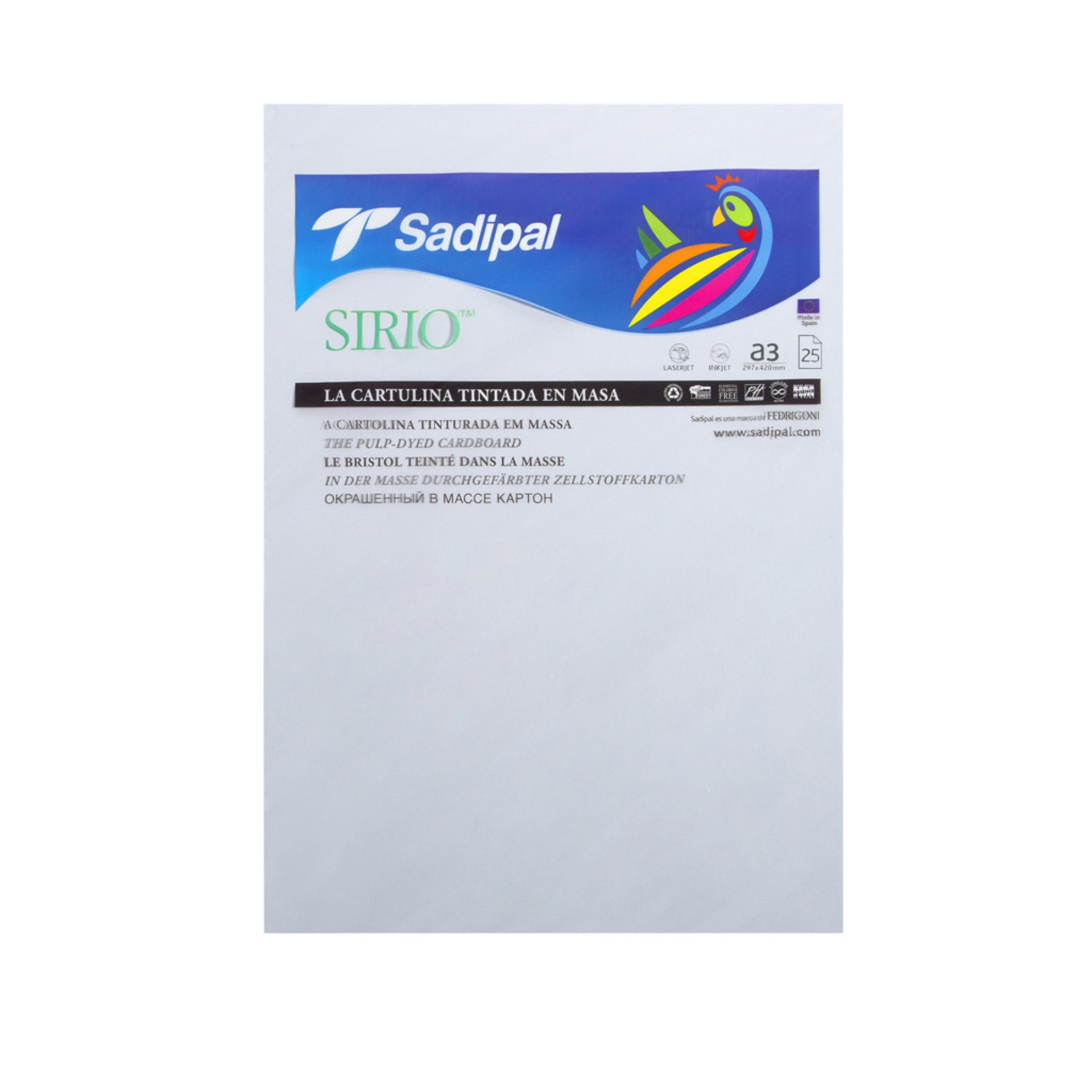 Folha Cartolina Sirio Sadipal A3 Cinzento 29.7X42cm
