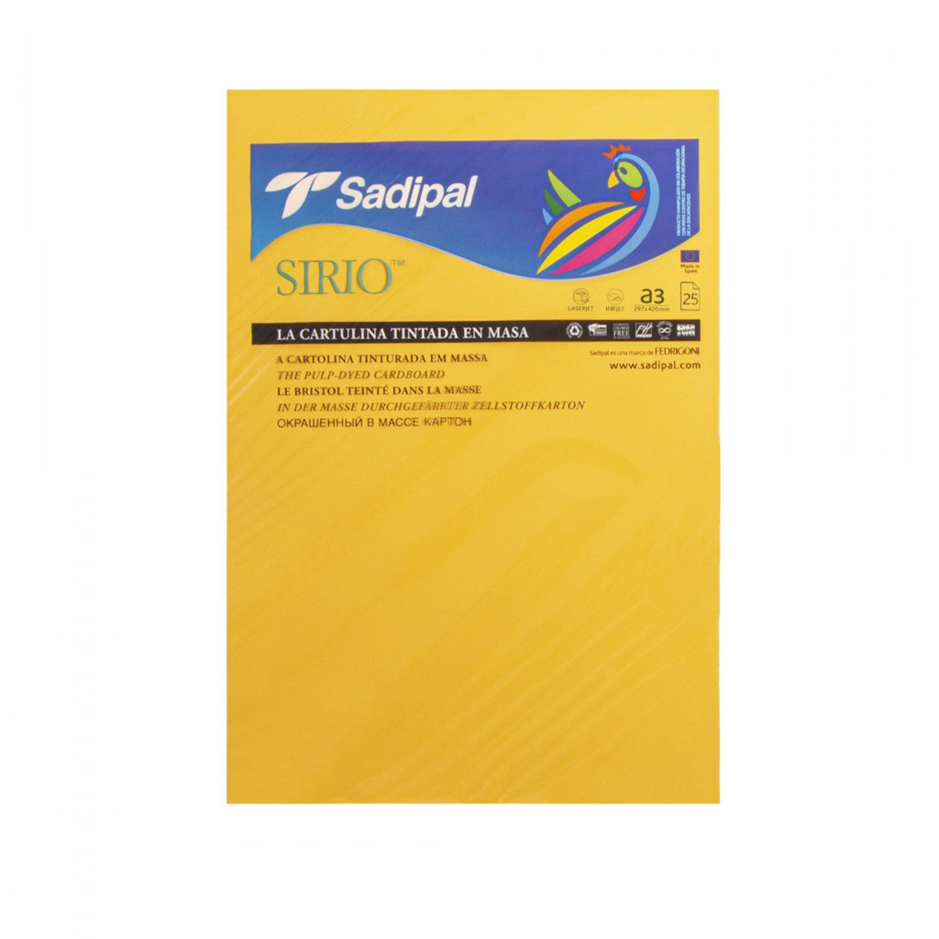 Folha Cartolina Sirio Sadipal A3 Amarelo Ouro 29.7X42cm