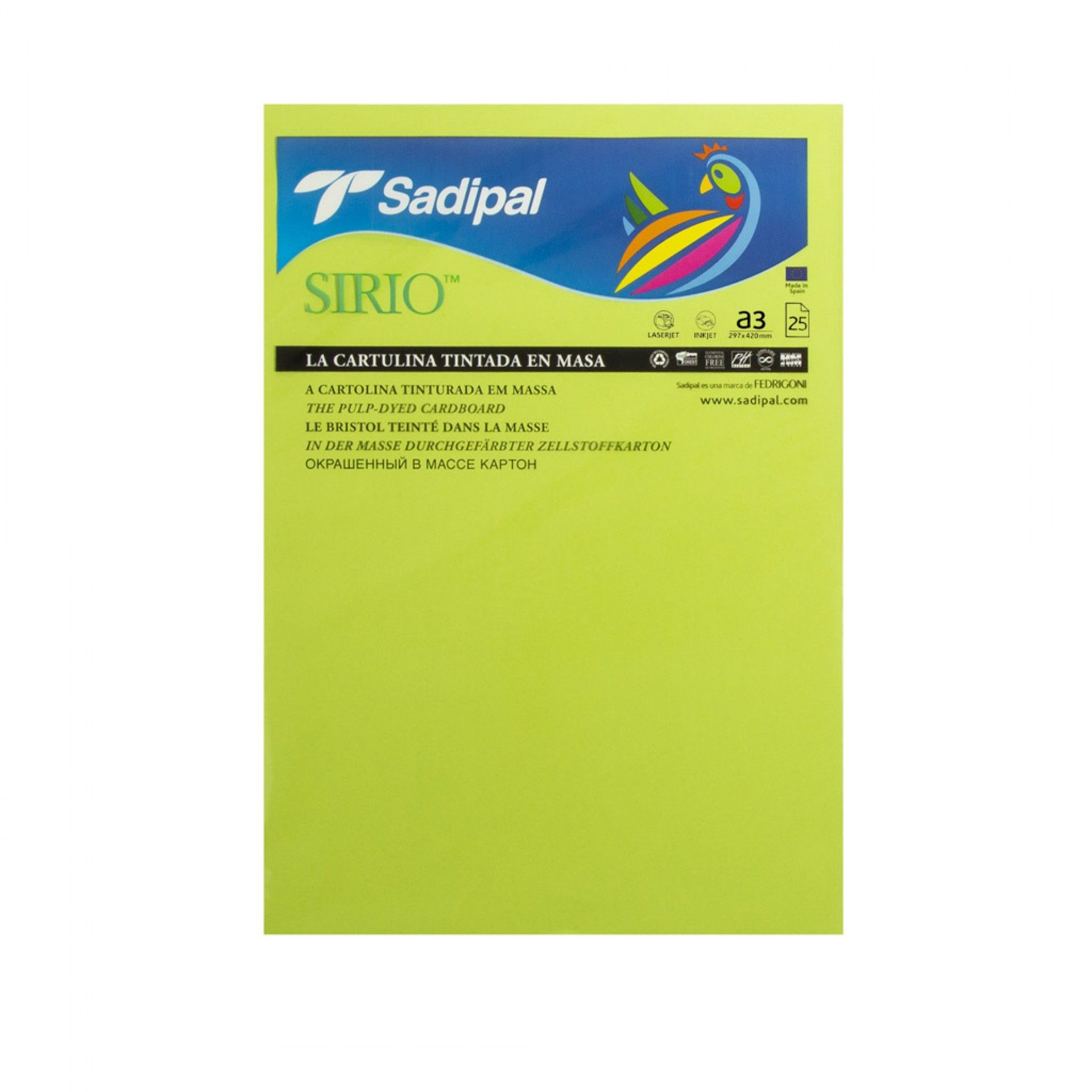 Folha Cartolina Sirio Sadipal A3 Lima 29.7X42cm