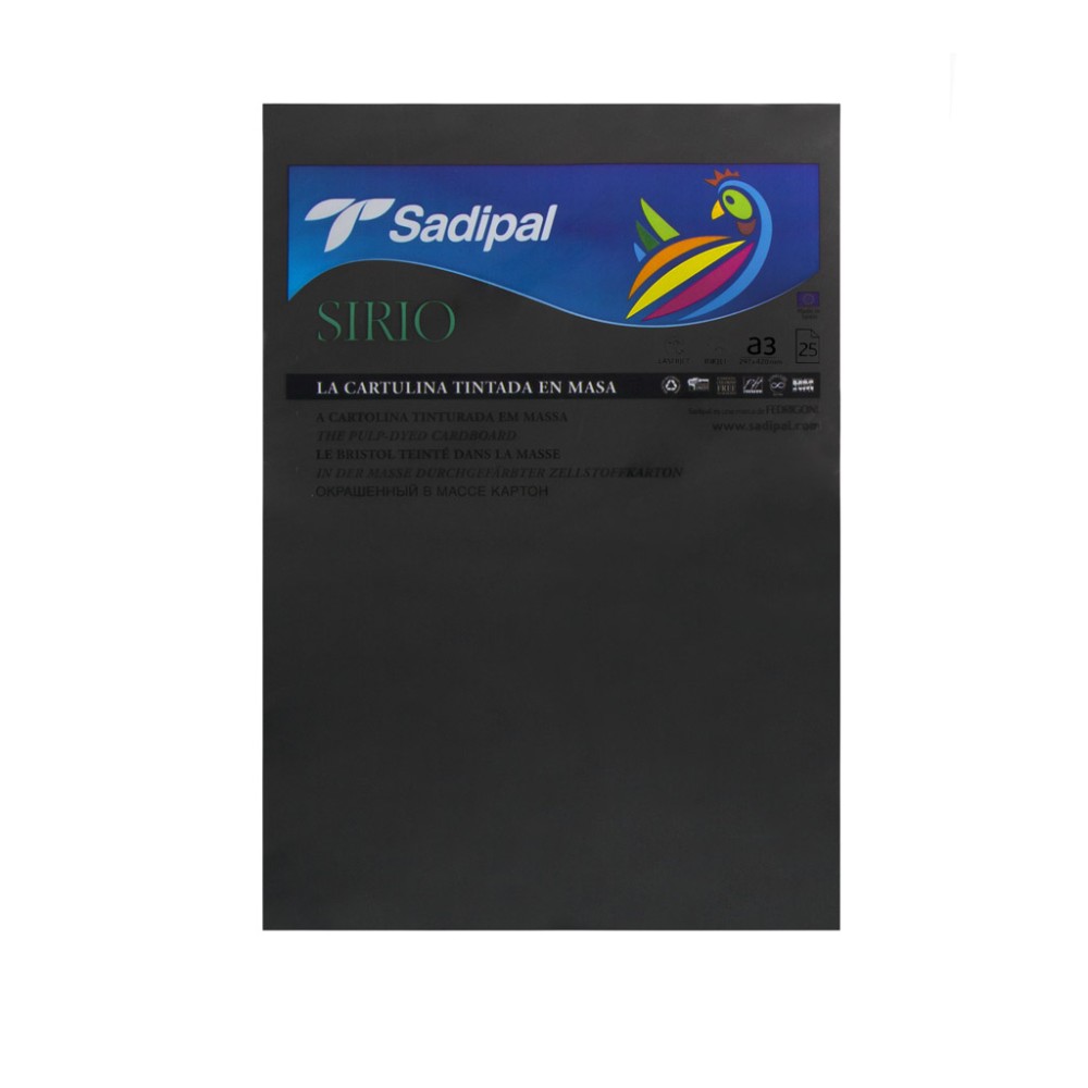 Folha Cartolina Sirio Sadipal A3 Preto 29.7X42cm