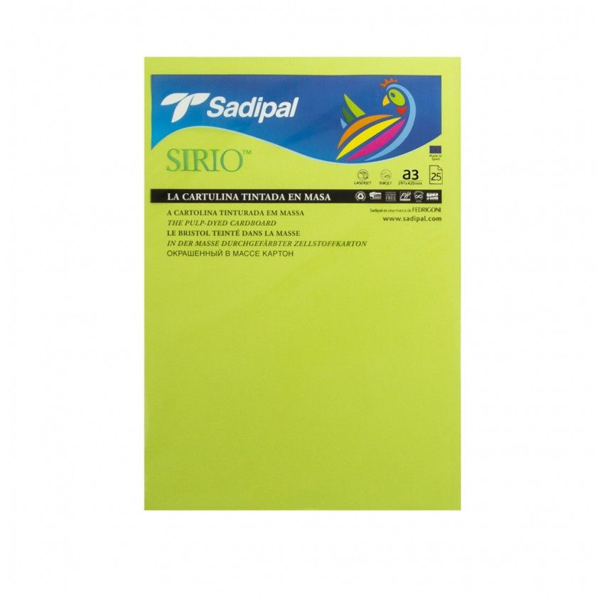 Folha Cartolina Sirio Sadipal A3 Lima 29.7X42cm