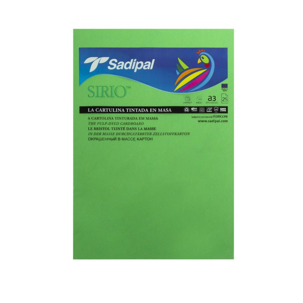 Folha Cartolina Sirio Sadipal A3 Verde Intenso 29.7X42cm