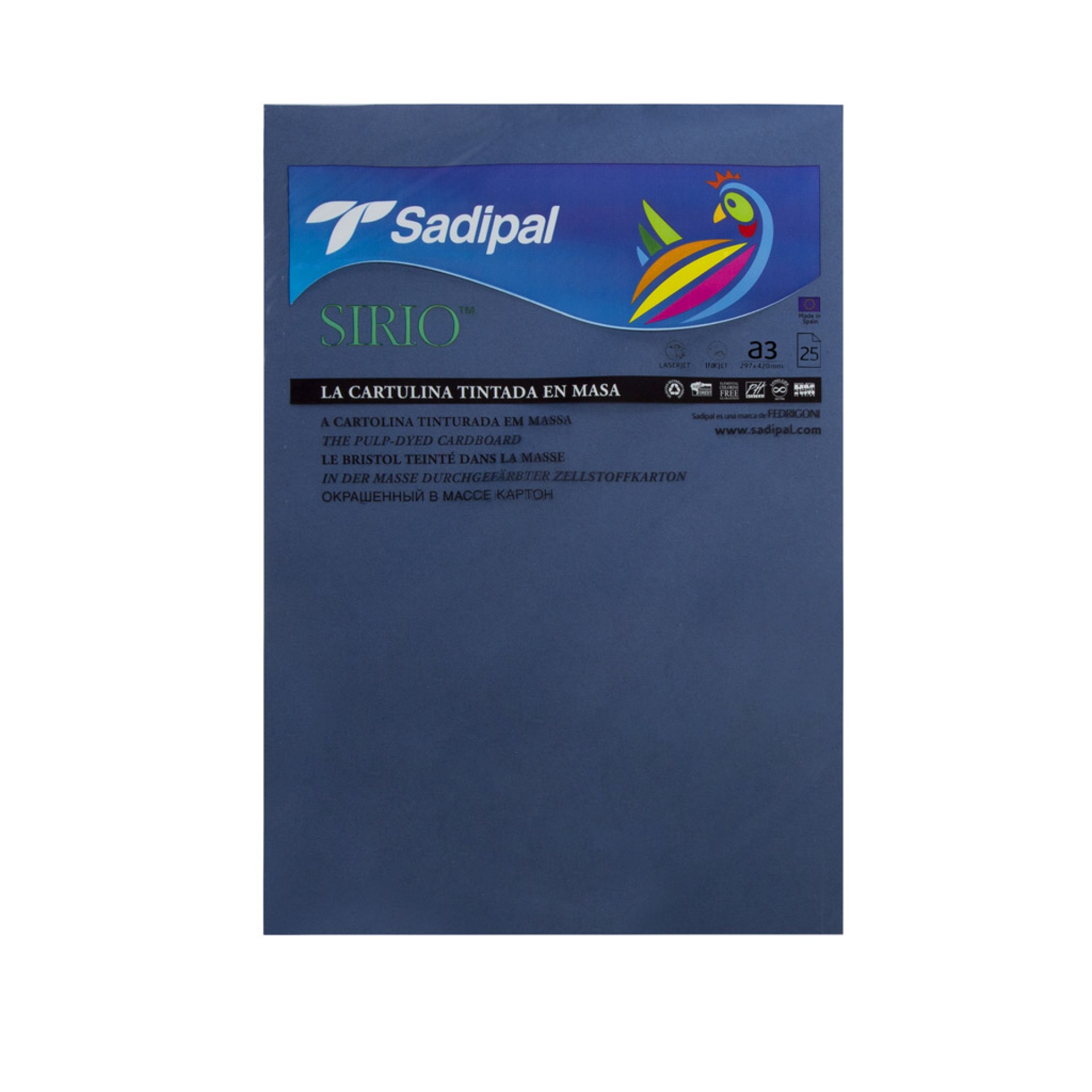 Folha Cartolina Sirio Sadipal A3 Azul Marinho 29.7X42cm