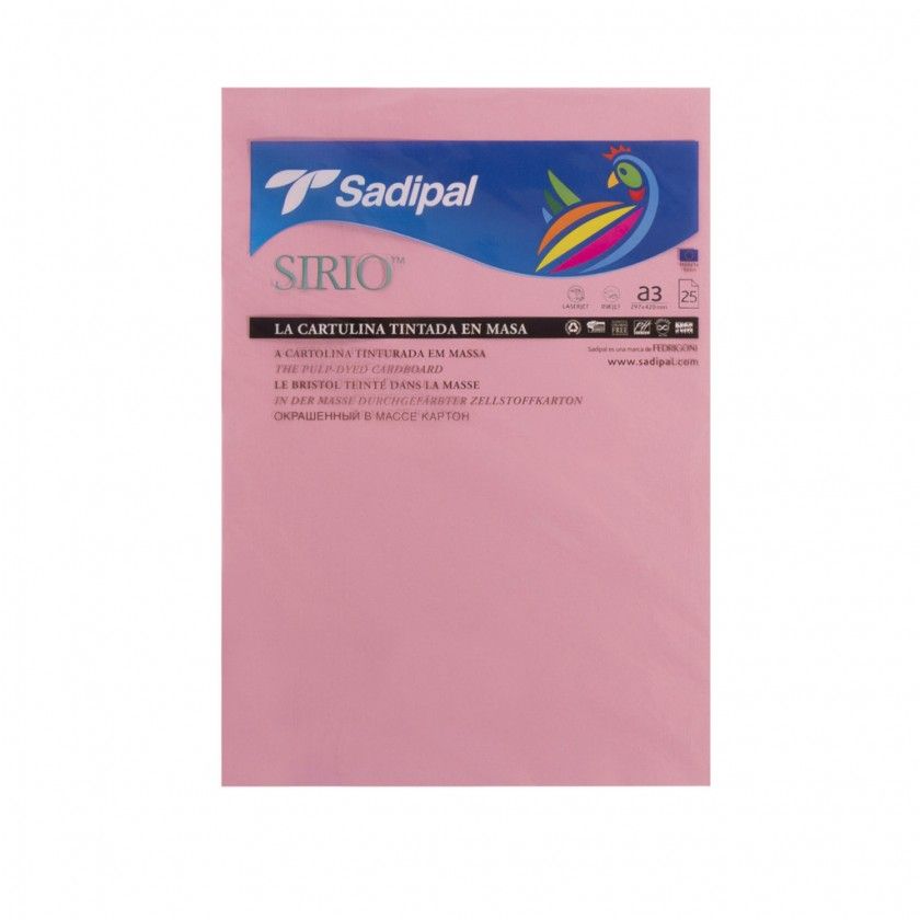 Folha Cartolina Sirio Sadipal A3 Rosa 29.7X42cm