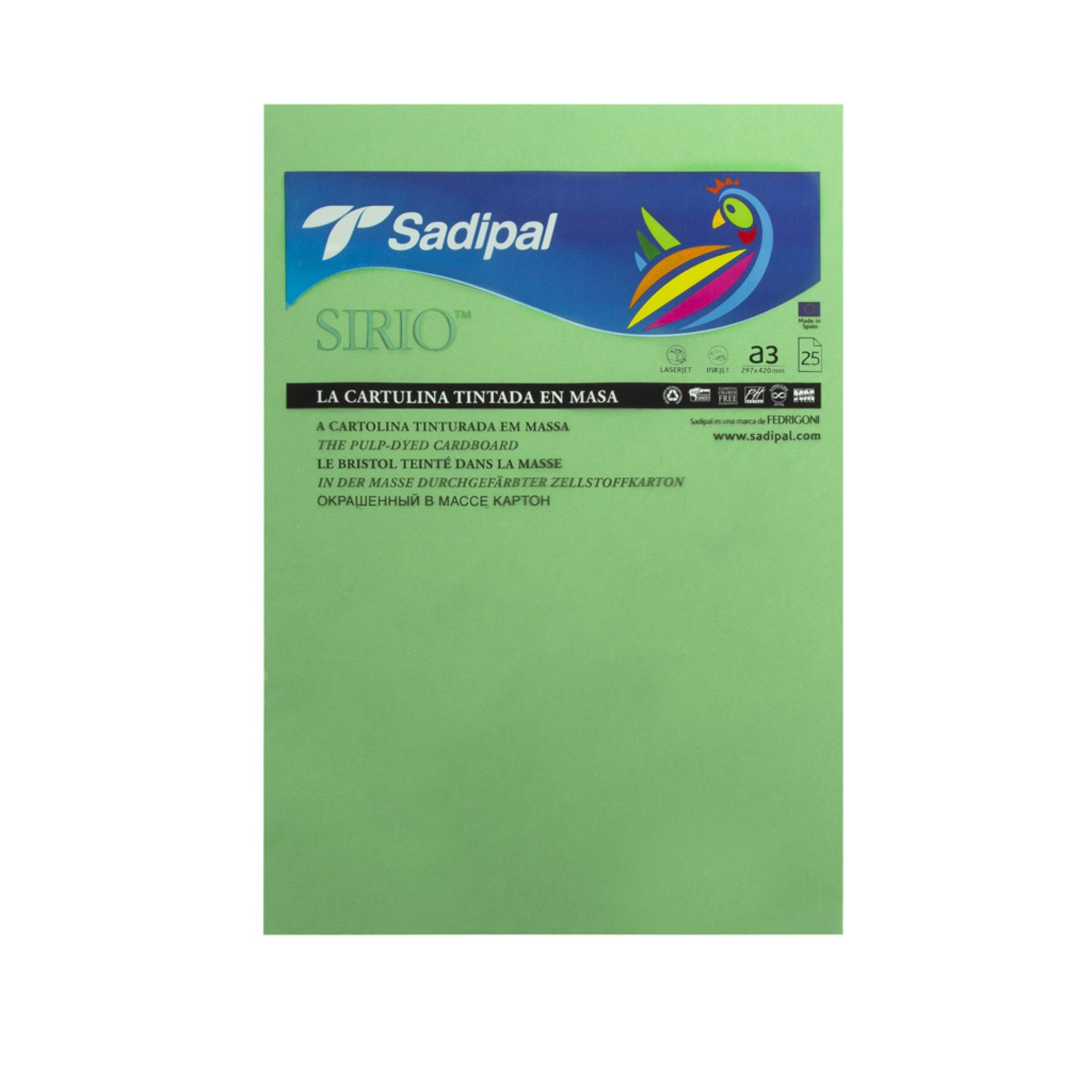 Folha Cartolina Sirio Sadipal A3 Verde 29.7X42cm