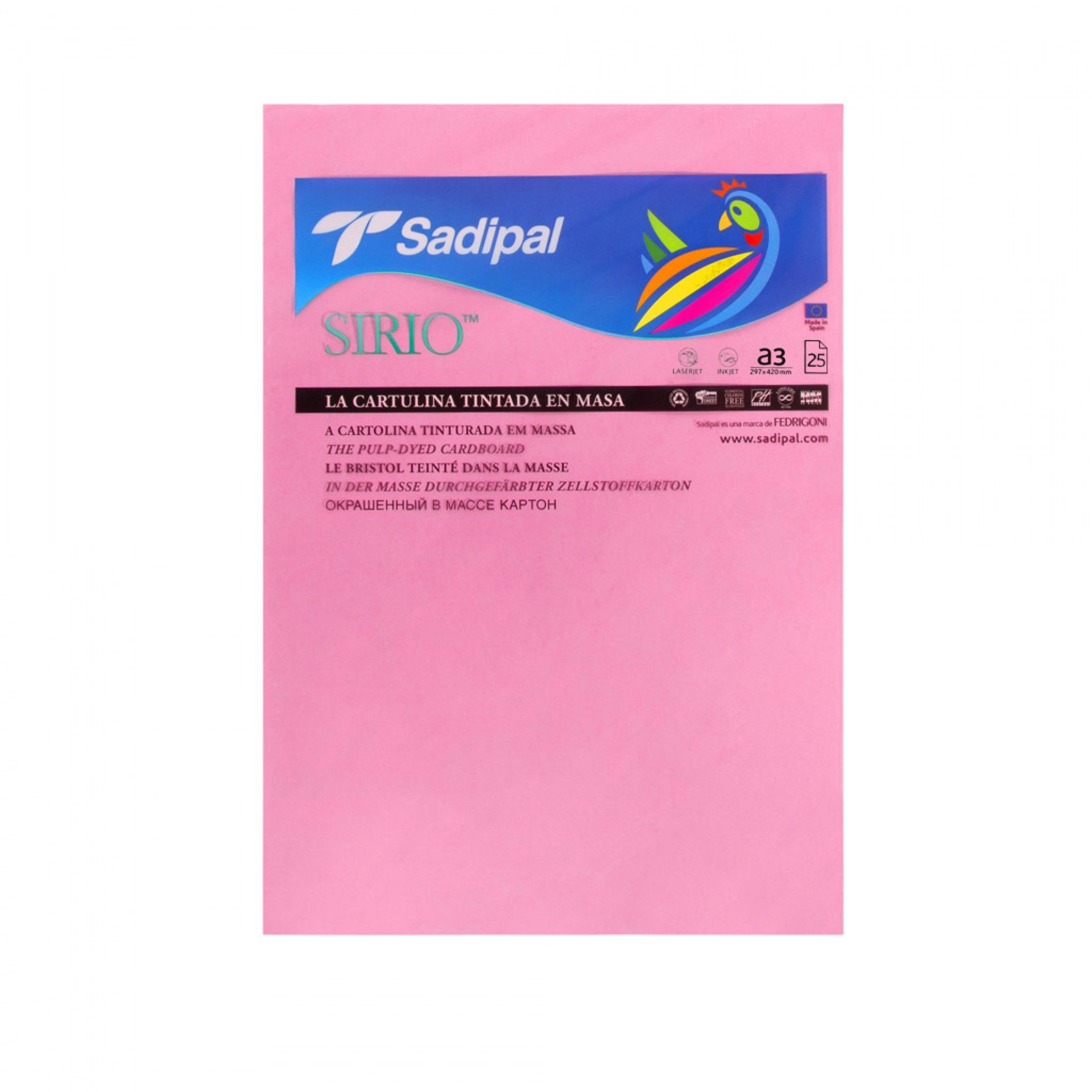 Folha Cartolina Sirio Sadipal A3 Fucsia 29.7X42cm