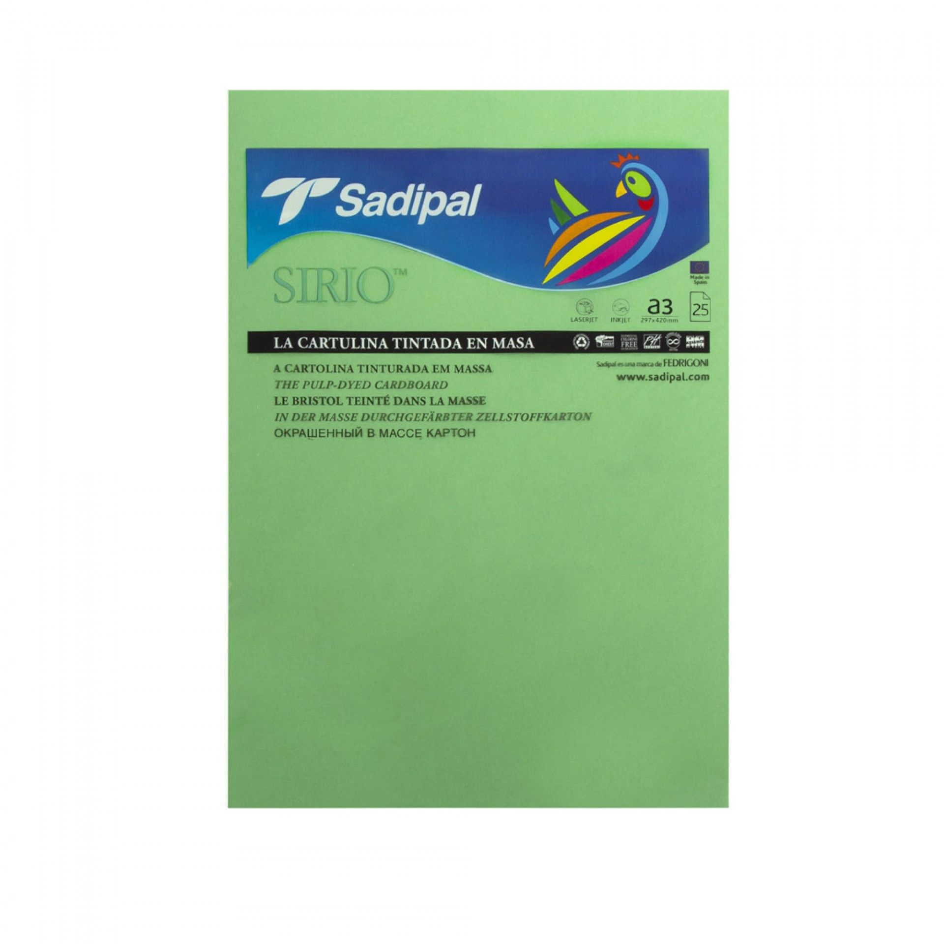 Folha Cartolina Sirio Sadipal A3 Verde 29.7X42cm
