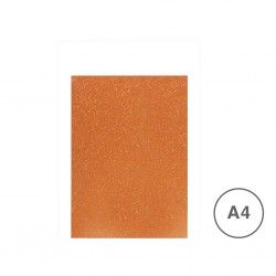 Folha Esponja Eva Glitter Laranja A4 20X29cm