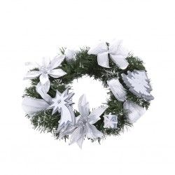 Centro Mesa Natal Prateado 40CM