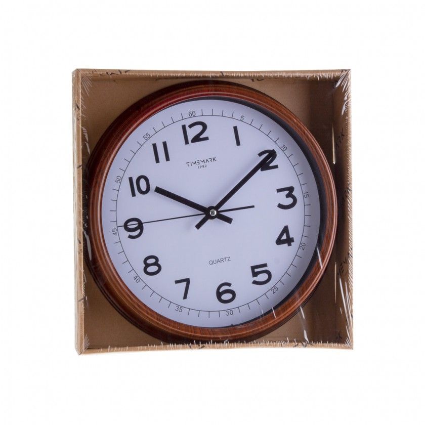Relógio Parede Timemark Redondo Castanho 30cm Relógio Parede Timemark Redondo Castanho 30cm
