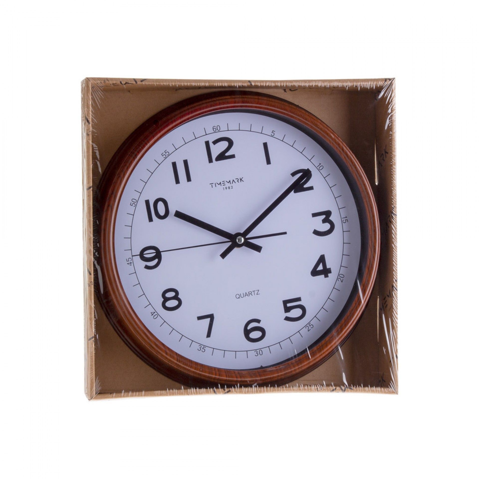Relógio Parede Timemark Redondo Castanho 30cm