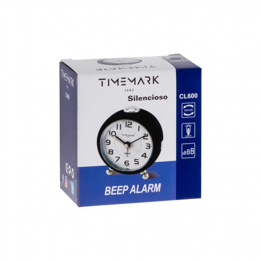 Despertador Timemark Analogico Plástico Multicor 9X6cm Despertador Timemark Analogico Plástico Multicor 9X6cm