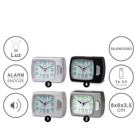 Despertador Timemark Analogico Plástico Multicor 8X6X3.5cm - Image product