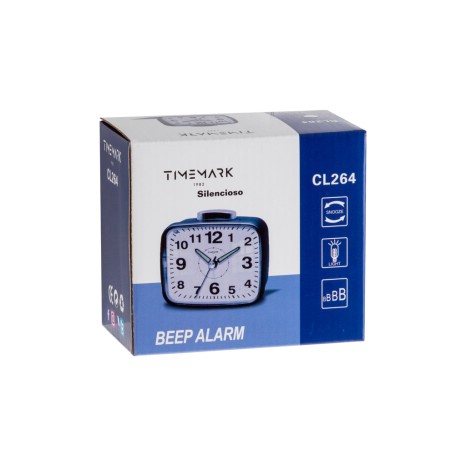Despertador Timemark Analogico Plástico Multicor 10X9X6cm - Image product