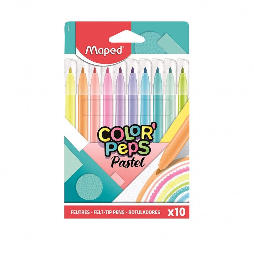 Marcadores Maped Pastel 10 Cores 2.8mm Marcadores Maped Pastel 10 Cores 2.8mm