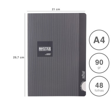 Caderno Agrafado Firmo Pautado A4 48F 90gr