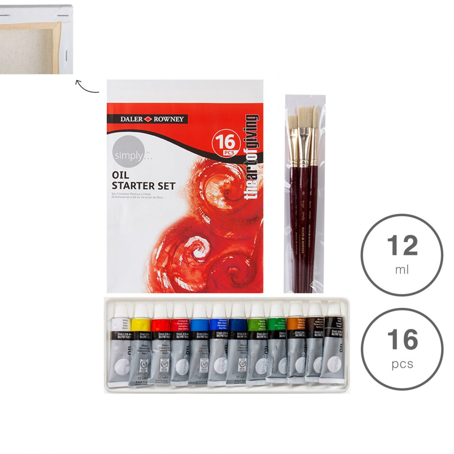 Conjunto Pintura Oleo Iniciante 16 Peças