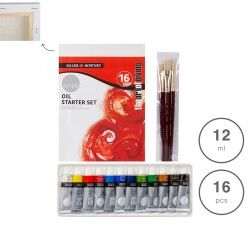 Conjunto Pintura Oleo Iniciante 16 Peas