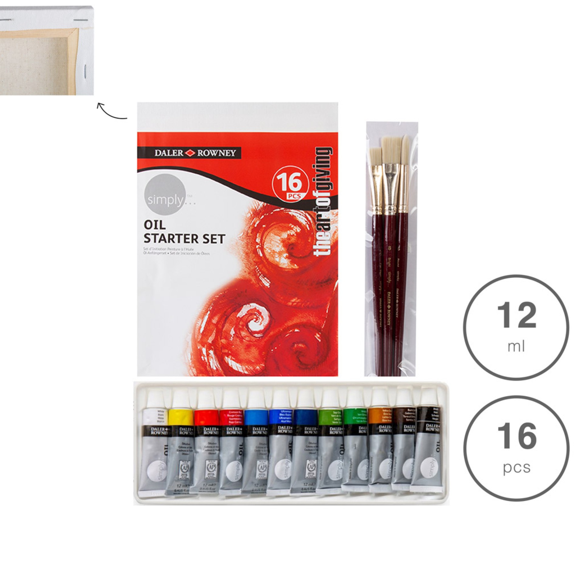 Conjunto Pintura Oleo Iniciante 16 Peças