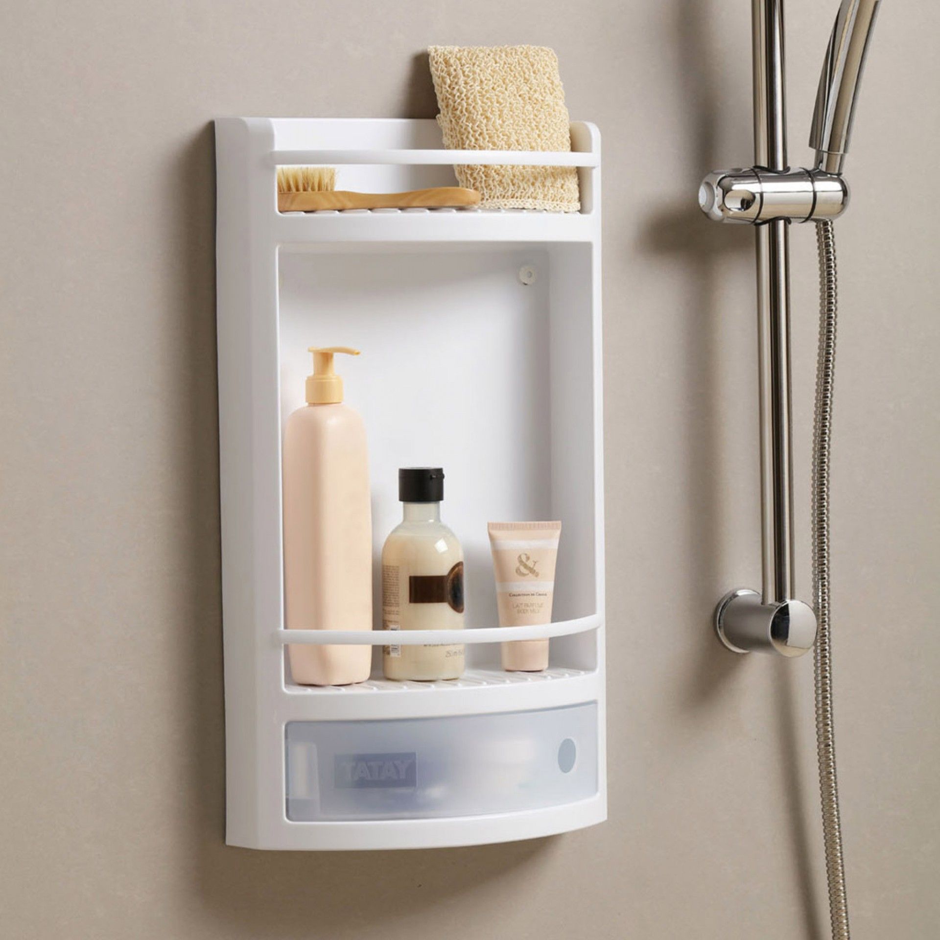 Estante Wc Retangular com Gaveta Branco 29X11X51CM