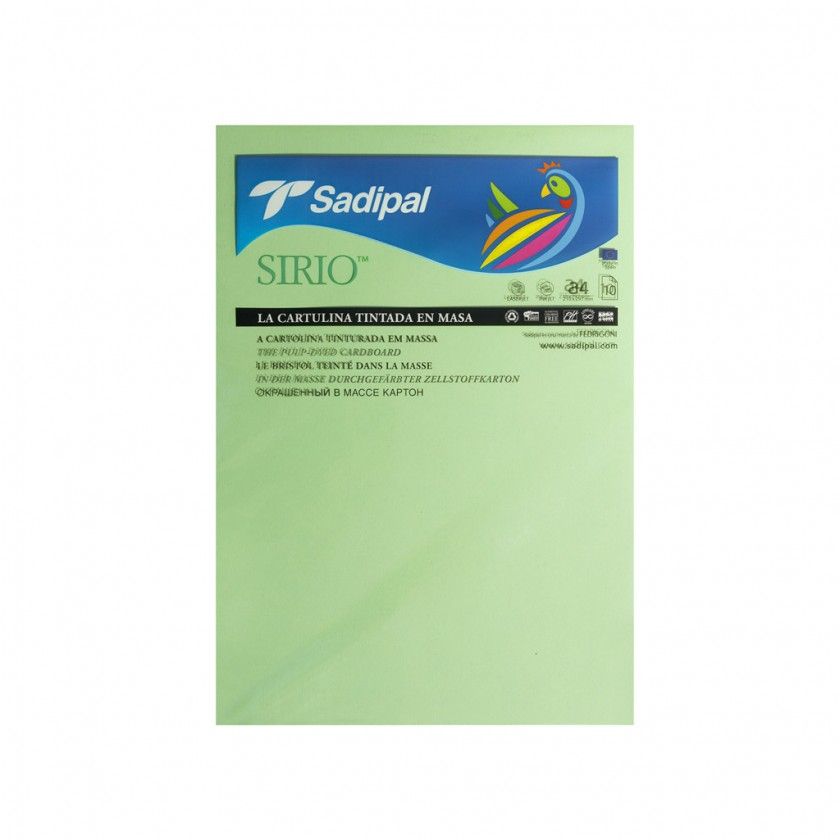 Folha Cartolina Sadipal A4 Verde Plido 21X29.7cm Pack 10
