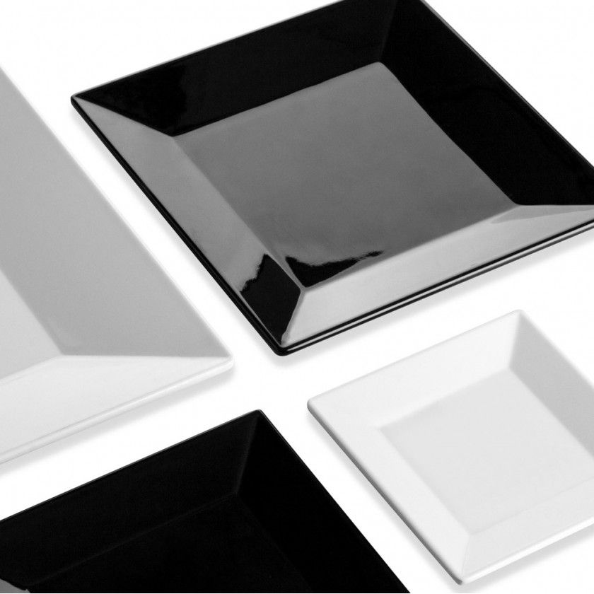 Prato Melamina Ming Preto Preto 25.5X25.5X2.8cm Prato Melamina Ming Preto Preto 25.5X25.5X2.8cm