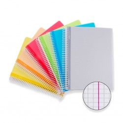 AMBAR POLIPRO CADERNO ESPIRAL PP 80F 90G QUADRICULADO
