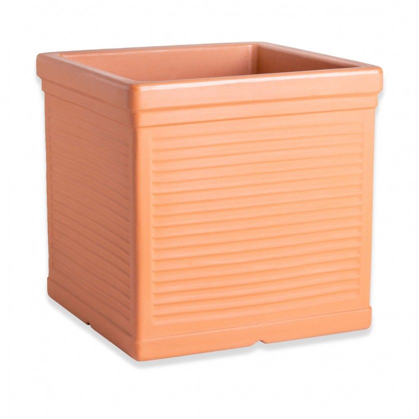 Vaso Plstico Millerigue Quadrado Terracota N.50 50X50X50cm