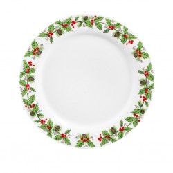 Prato Porcelana Azevinho Marcador Redondo 30cm Prato Porcelana Azevinho Marcador Redondo 30cm