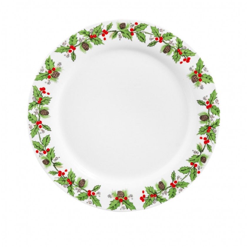 Prato Porcelana Azevinho Marcador Redondo 30cm Prato Porcelana Azevinho Marcador Redondo 30cm
