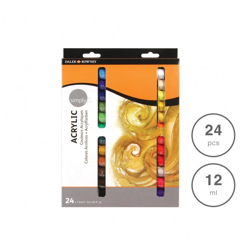 Tinta Acrílica 12ml 24 Cores Tinta Acrílica 12ml 24 Cores