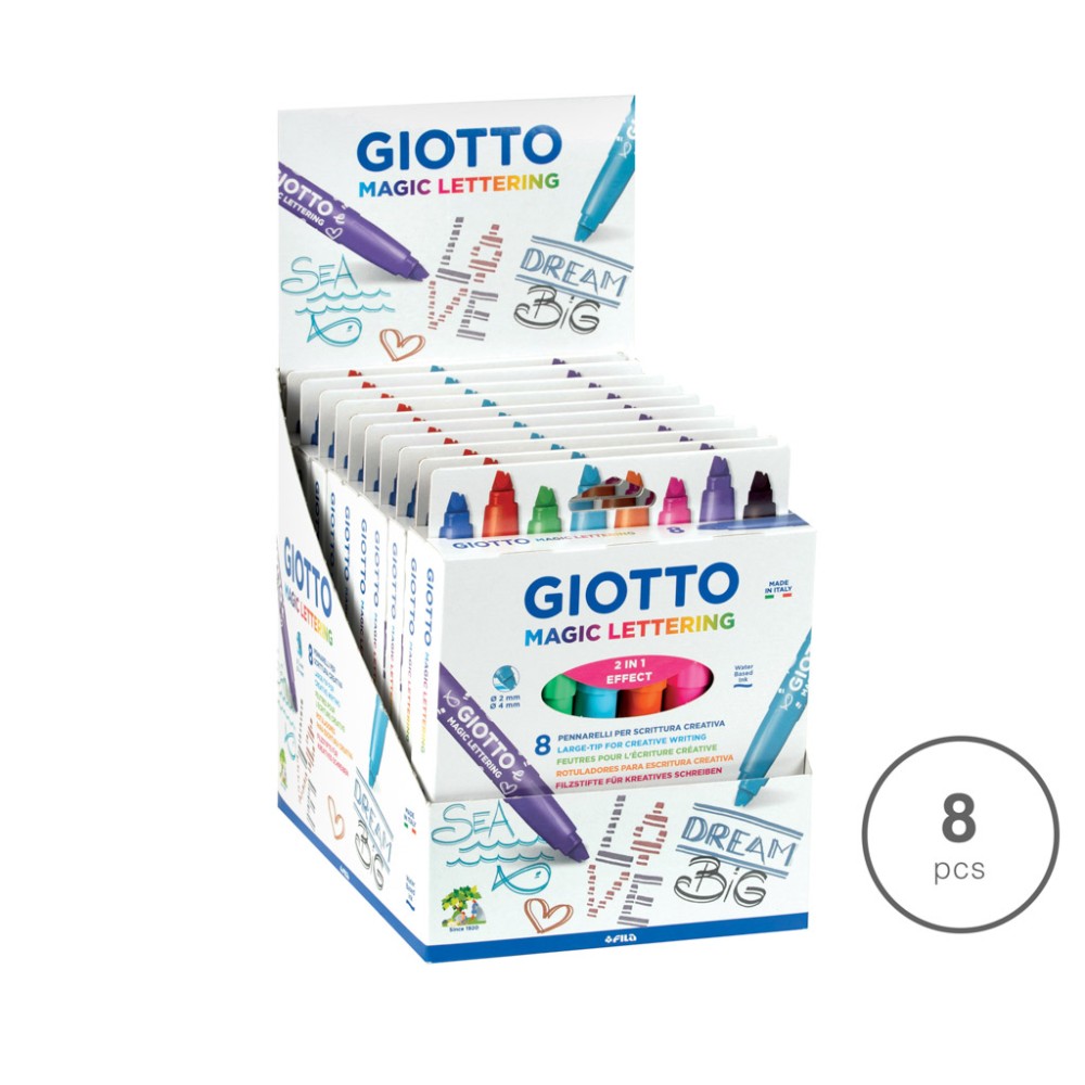 Marcador Giotto Magic Lettering 8 Cores