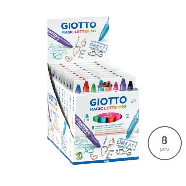 Marcador Giotto Magic Lettering 8 Cores