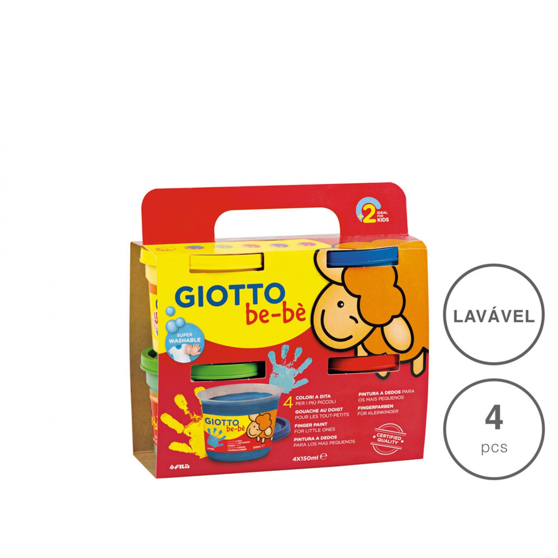 Giotto Be-Bé Pintura Dedos 4X150ml Pack 4
