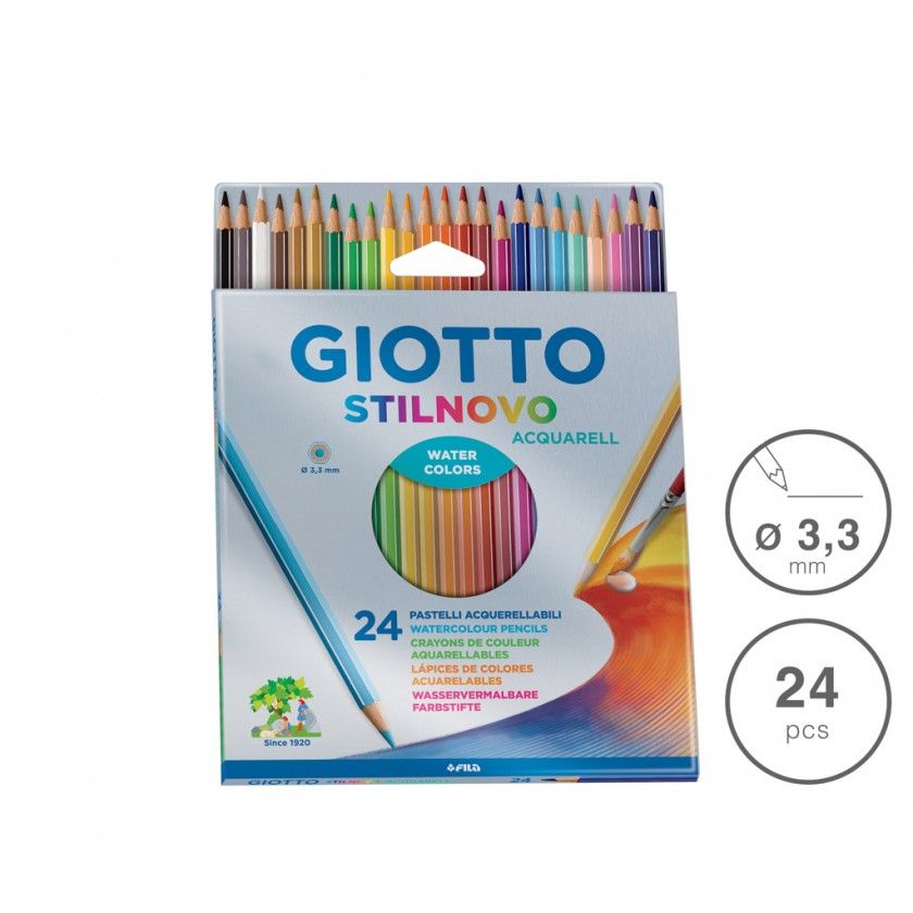 Lápis Cor Giotto Stilnovo Aguarela 3.3mm 24 Cores Lápis Cor Giotto Stilnovo Aguarela 3.3mm 24 Cores