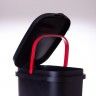 Balde Lixo Eco Preto com Base / Aro Vermelho 30l 49X24.5X34cm