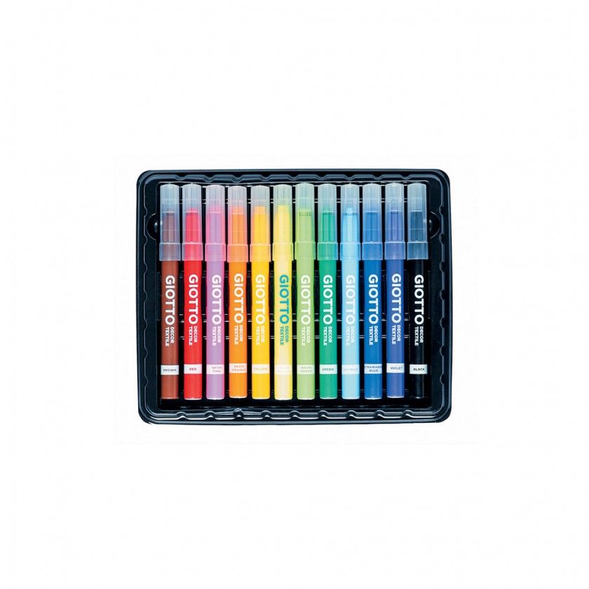 Marcador Giotto Tecido 12 Cores Marcador Giotto Tecido 12 Cores