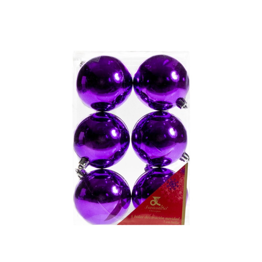 Bola Natal Violeta 7CM Pack 6