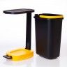 Balde Lixo Eco Preto com Base / Aro Amarelo 30l 49X24.5X34cm