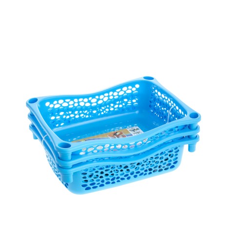 Carrinho Polipropileno Multipractic 3 Cestos Azul Ciano 29.5X39X67cm - Image product