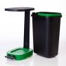 Balde Lixo Eco Preto com Base / Aro Verde 30l 49X24.5X34cm