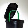 Balde Lixo Eco Preto com Base / Aro Verde 30l 49X24.5X34cm