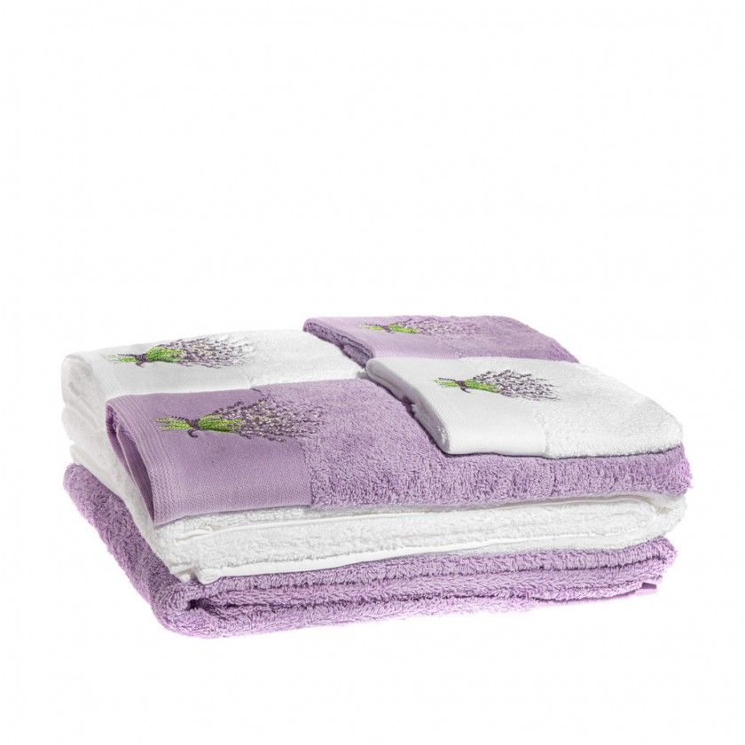 Jogo Banho 100% Algodo Lavanda  Lilas  6 Peas