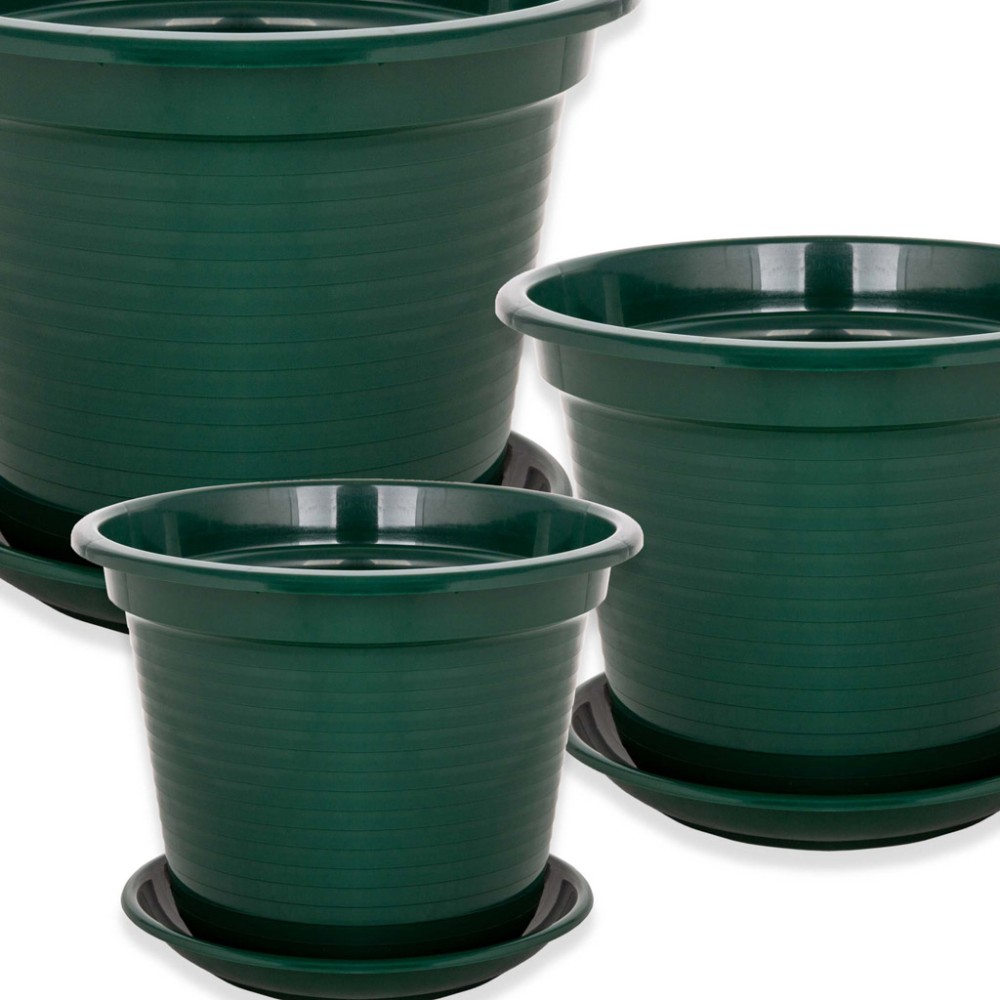 Vaso Tradicional Brilho Redondo Verde 30cm
