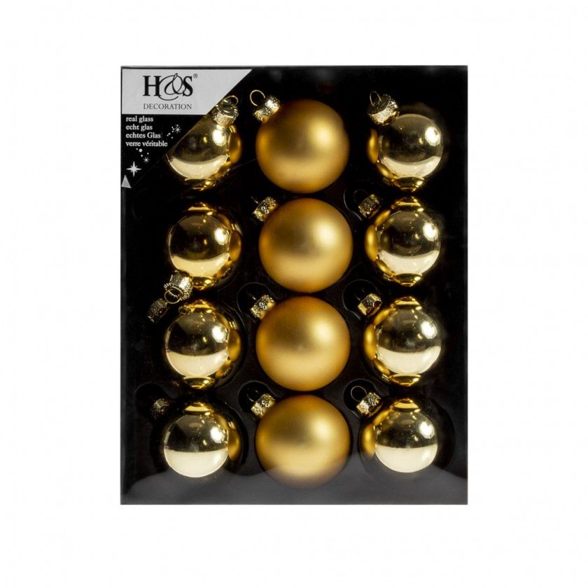 Bola Natal Dourado 6CM Pack 12 Bola Natal Dourado 6CM Pack 12