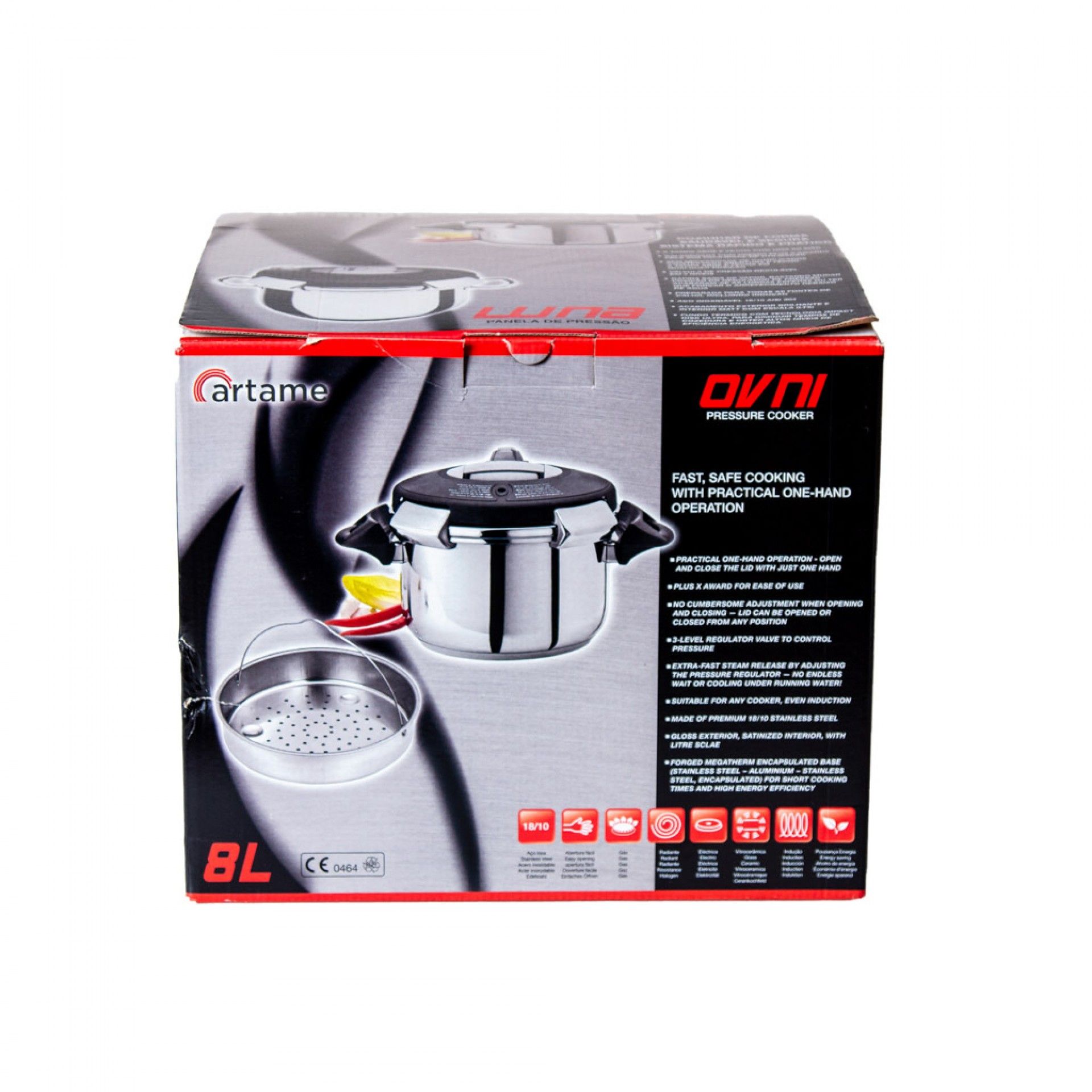 Panela Pressão Inox Ovni Redonda 8L 24X18.5cm