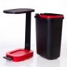 Balde Lixo Eco Preto com Base / Aro Vermelho 30l 49X24.5X34cm