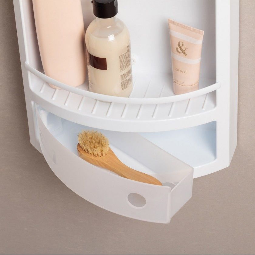 Estante Wc Retangular com Gaveta Branco 29X11X51CM