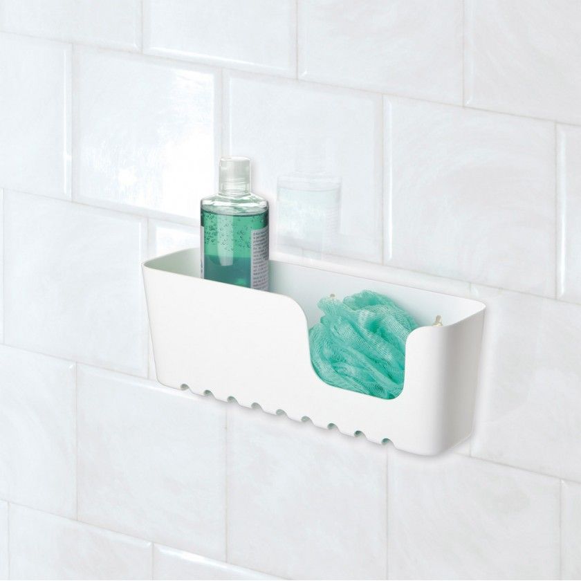 Cesto Wc com Ventosas Standard Branco 30X8.5X11cm Cesto Wc com Ventosas Standard Branco 30X8.5X11cm