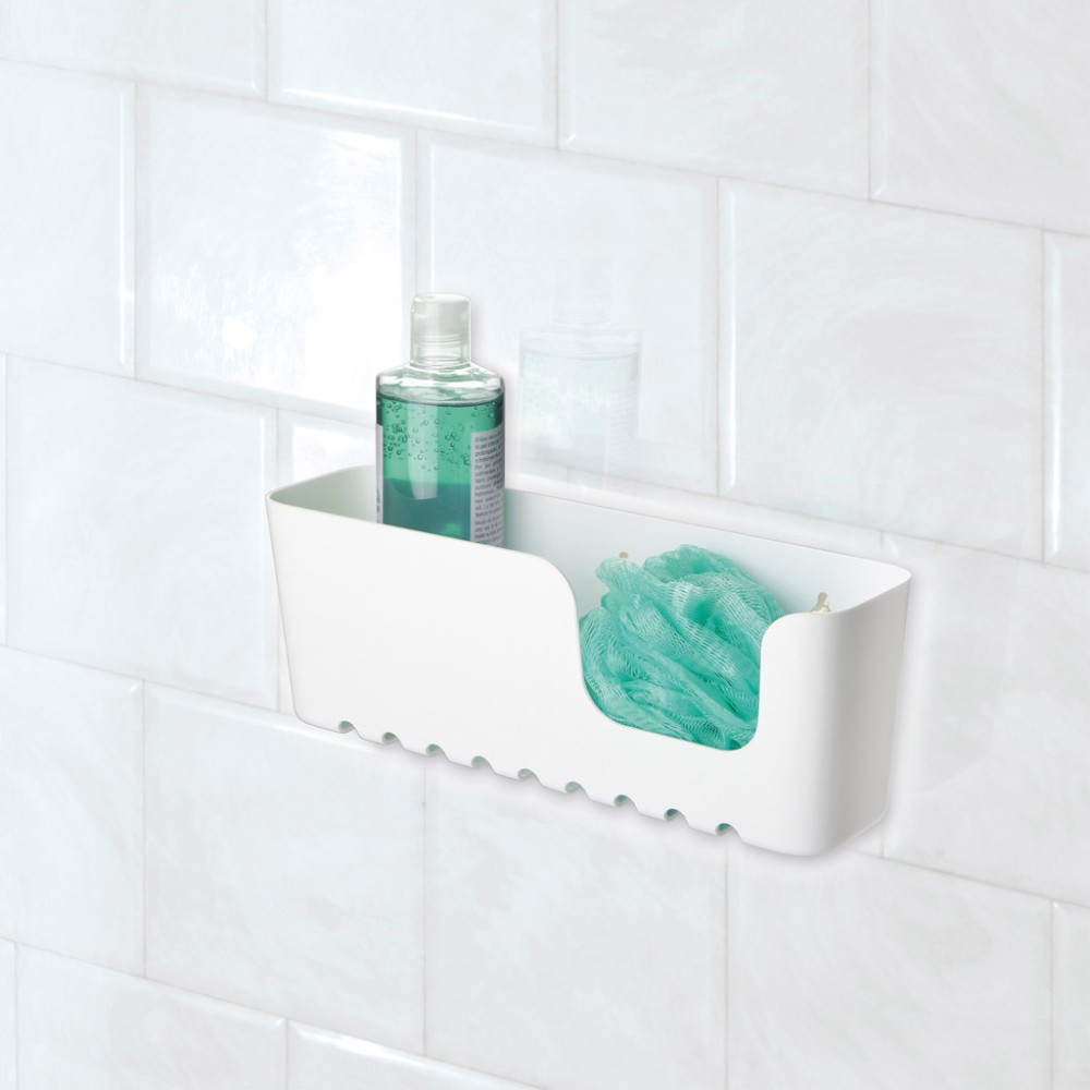 Cesto Wc com Ventosas Standard Branco 30X8.5X11cm
